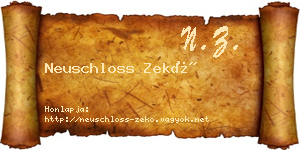 Neuschloss Zekő névjegykártya
